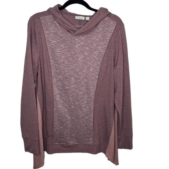 LOGO Lounge Light Purple Lightweight Asymmetrical Waffle Hoodie Women's Sz L - Picture 1 of 5